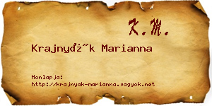 Krajnyák Marianna névjegykártya