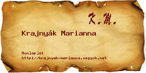 Krajnyák Marianna névjegykártya